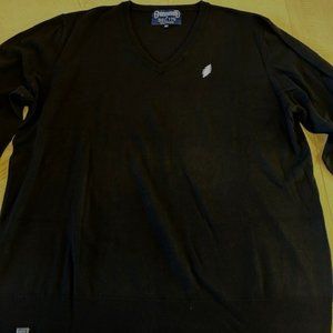 Sec 119 Grateful Dead V Neck Sweater Size 2XL Black Casual Pullover Bolt Stealie